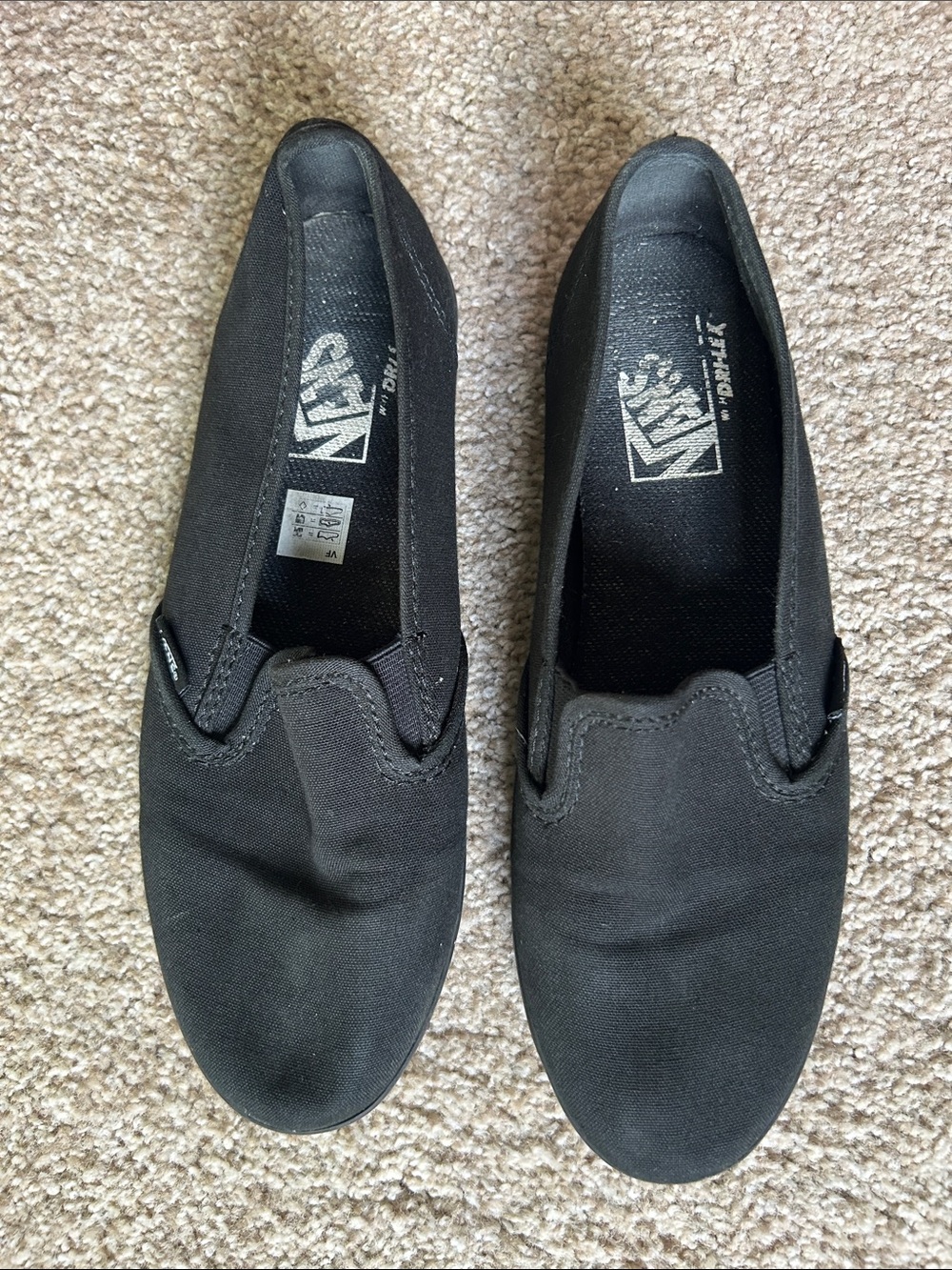 Vans Black Slip-On Canvas Loafers